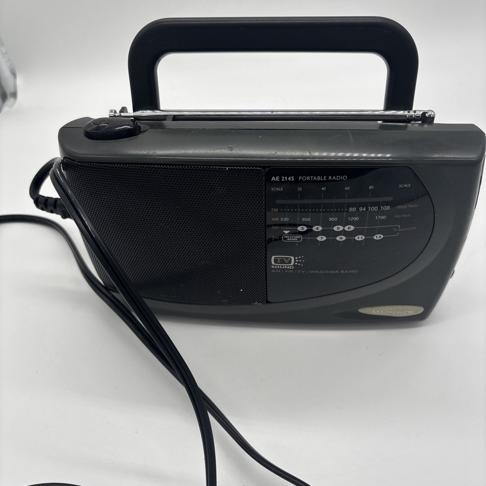 Magnavox AE2145 Portable AM FM TV Weather Radio Black . Tested And‎ Working. - Picture 3 of 15